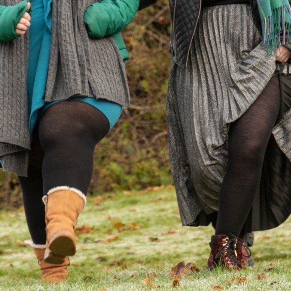Merino Wool Black Tights Leggings